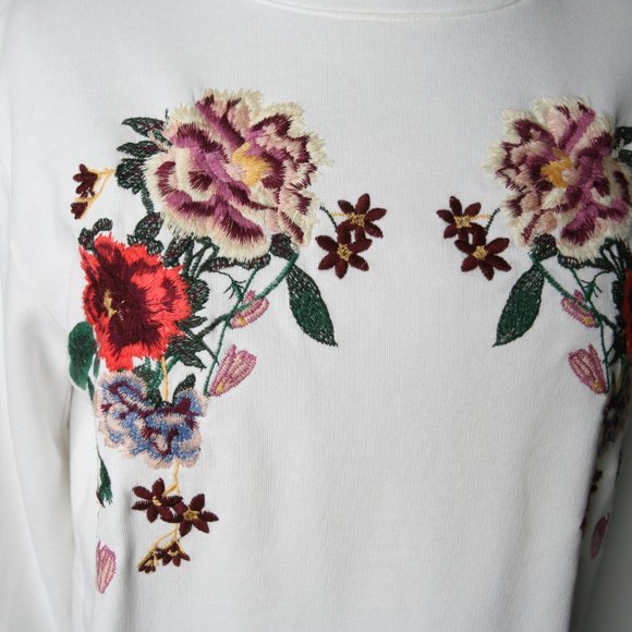 KappAhl Floral Embroidered Unbanded Sweatshirt S - Picture 6 of 10
